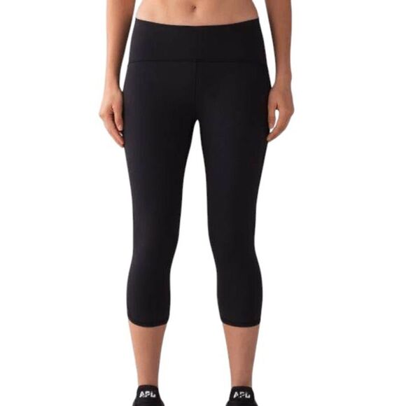LULULEMON ATHLETICA Train Times Crop (17') In Black Size 4 - Picture 2 of 6